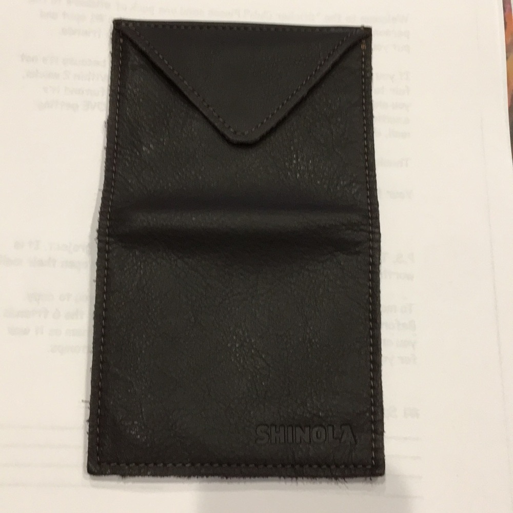 Shinola leather watch case